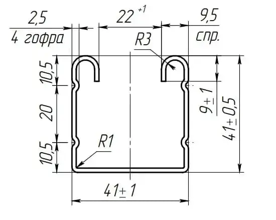 Профіль монтажний оцинкований для кріплення сонячних панелей 41х41x1,5 C Solar Цинк 275 мг/м2 - Зображення 2
